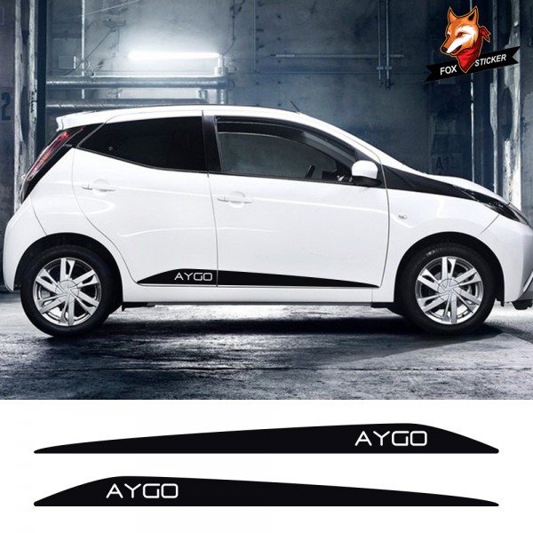 Car Side Stripe Skirt Decals Auto Graphics Sticker for Toyota AYGO Auto Body Decor Vinyl Decals Accessories